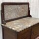 English toilet furniture in mahogany and marble from the early 20th century.