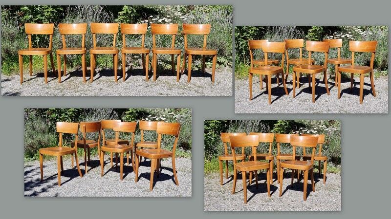 Set 6 chairs bistro Classic Horgen-Glarus Switzerland 30s/50s