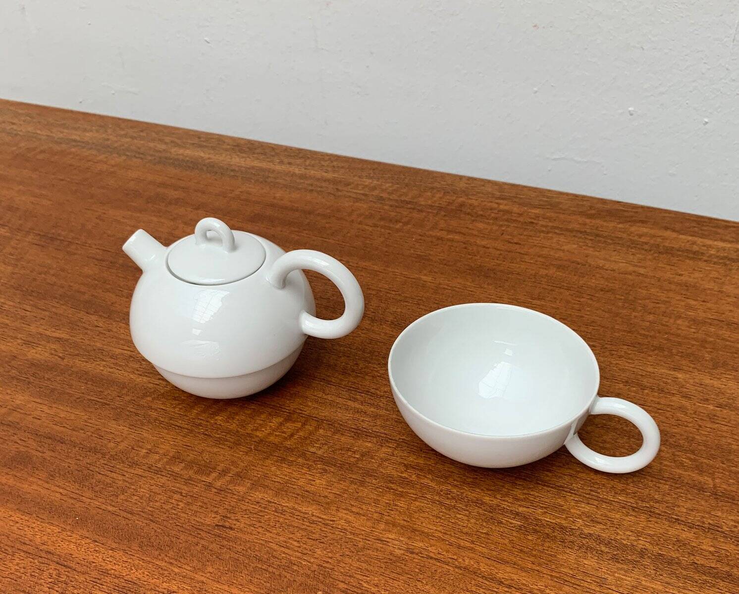 Teapot and cup from the vintage postmodern German Fantasia series by Matteo Thun for Arzberg, 1980s, set of 2.