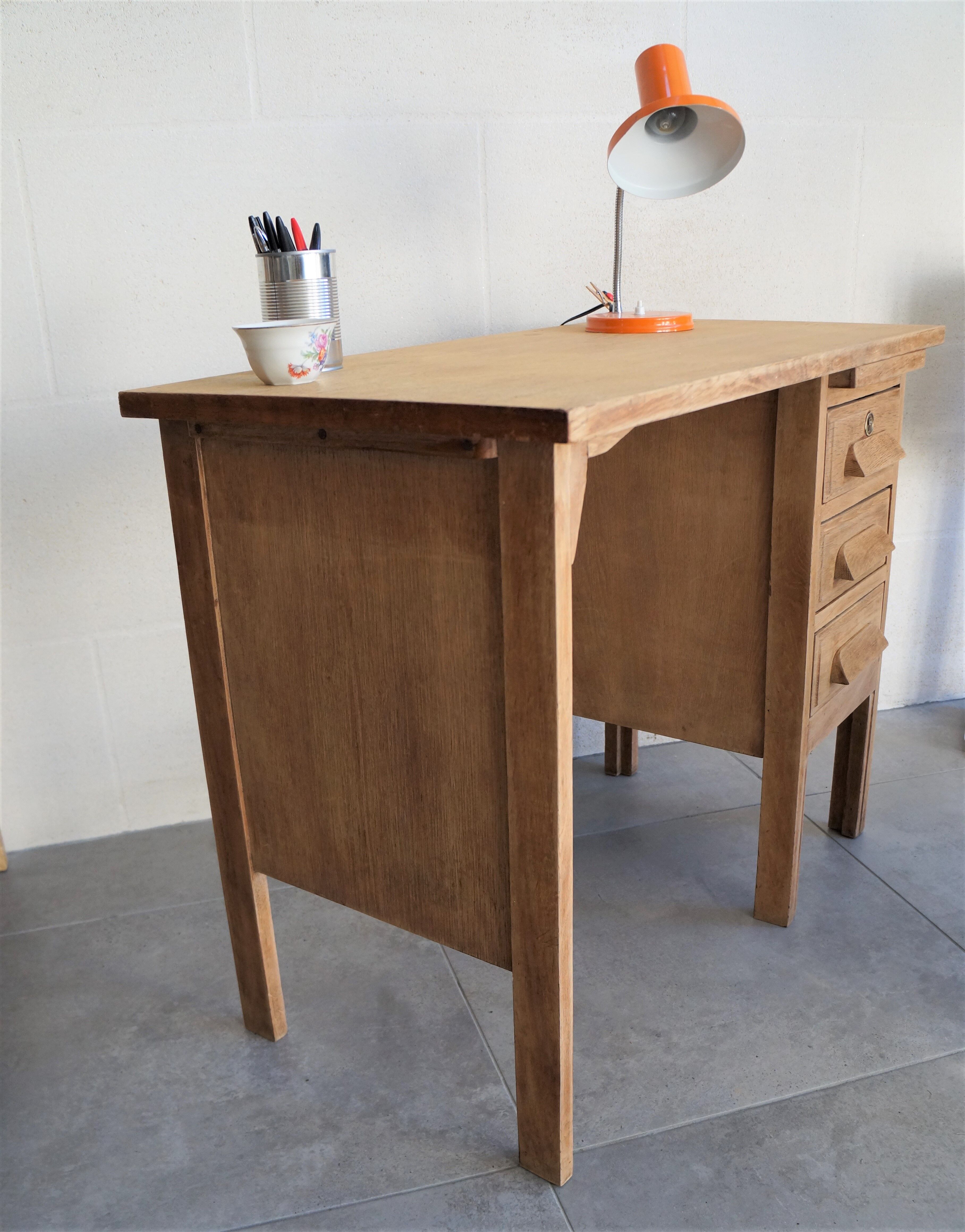 Bureau d'usine en bois annees 50