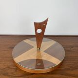 Midcentury modern wood and glass turntable