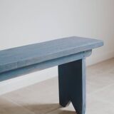 Bench in gray oak with blue hues