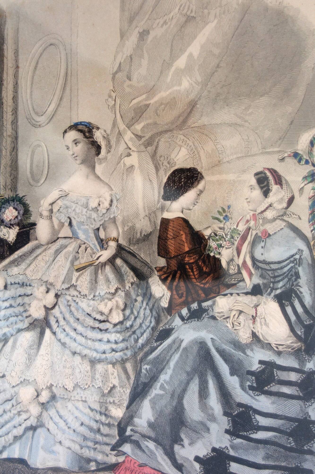 Set of 2 19th century fashion prints - Magasin Des Demoiselles