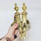2 19th Century Gilt Bronze Wall Sconces with Molded Glass Globes in the Shape of