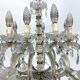 Mid-Century Maria Teresa crystal and brass large chandelier. Italy 1940s