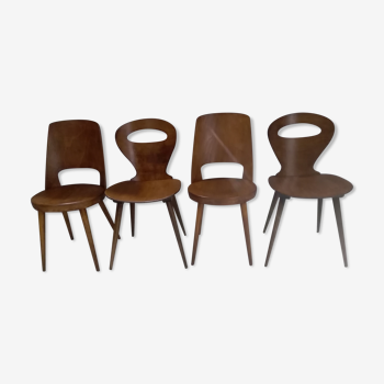 Suite of 4 chairs by Baumann model Mondor and Seagull 1960