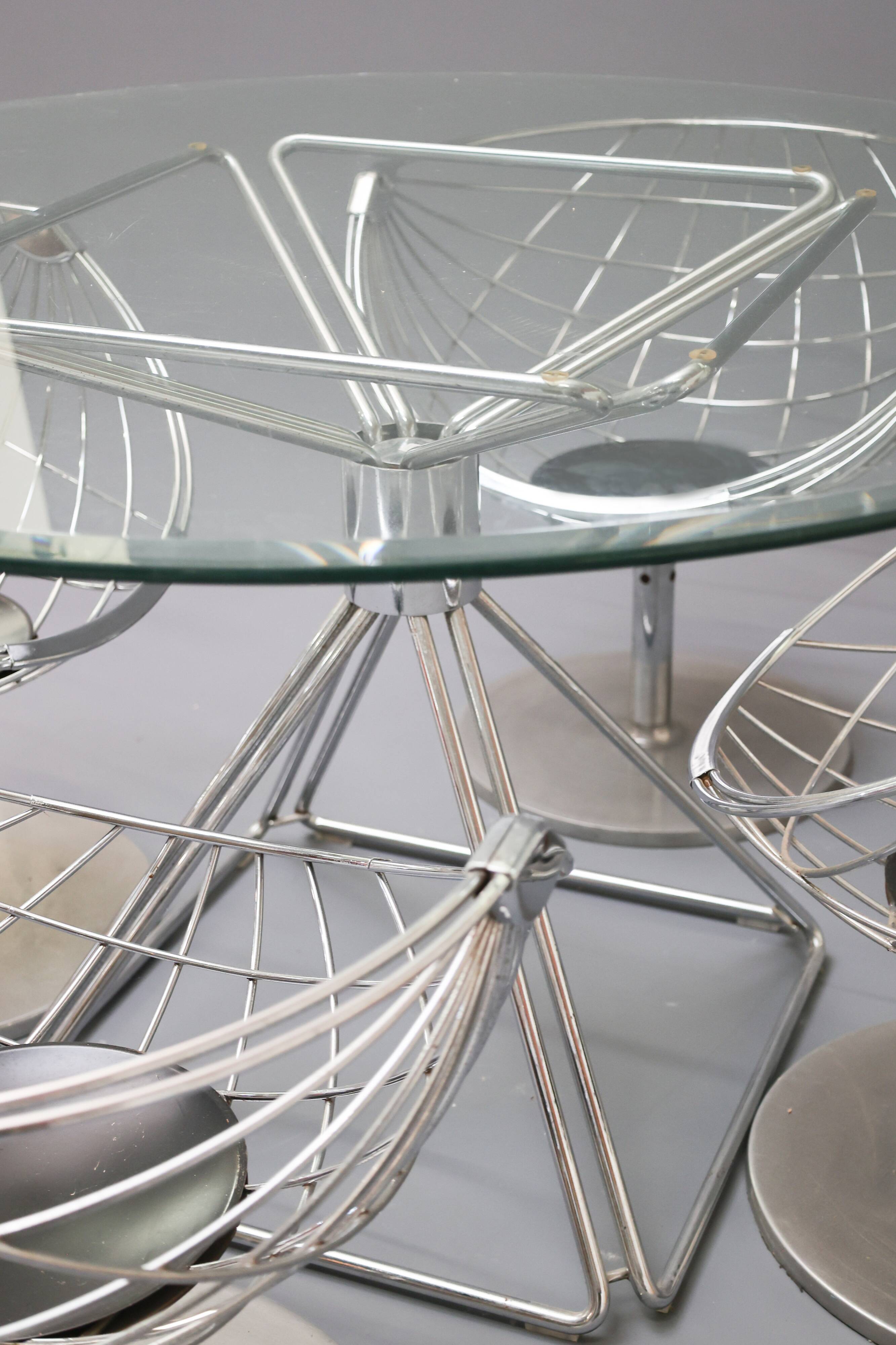 Rudi Verelst pour Novalux - Ensemble de salle à manger, années 1980.