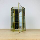 Miniature display case brass and glass, shelf