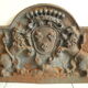 plate fireplace cast nineteenth old cast iron fireback 19th coat of arms lions lily