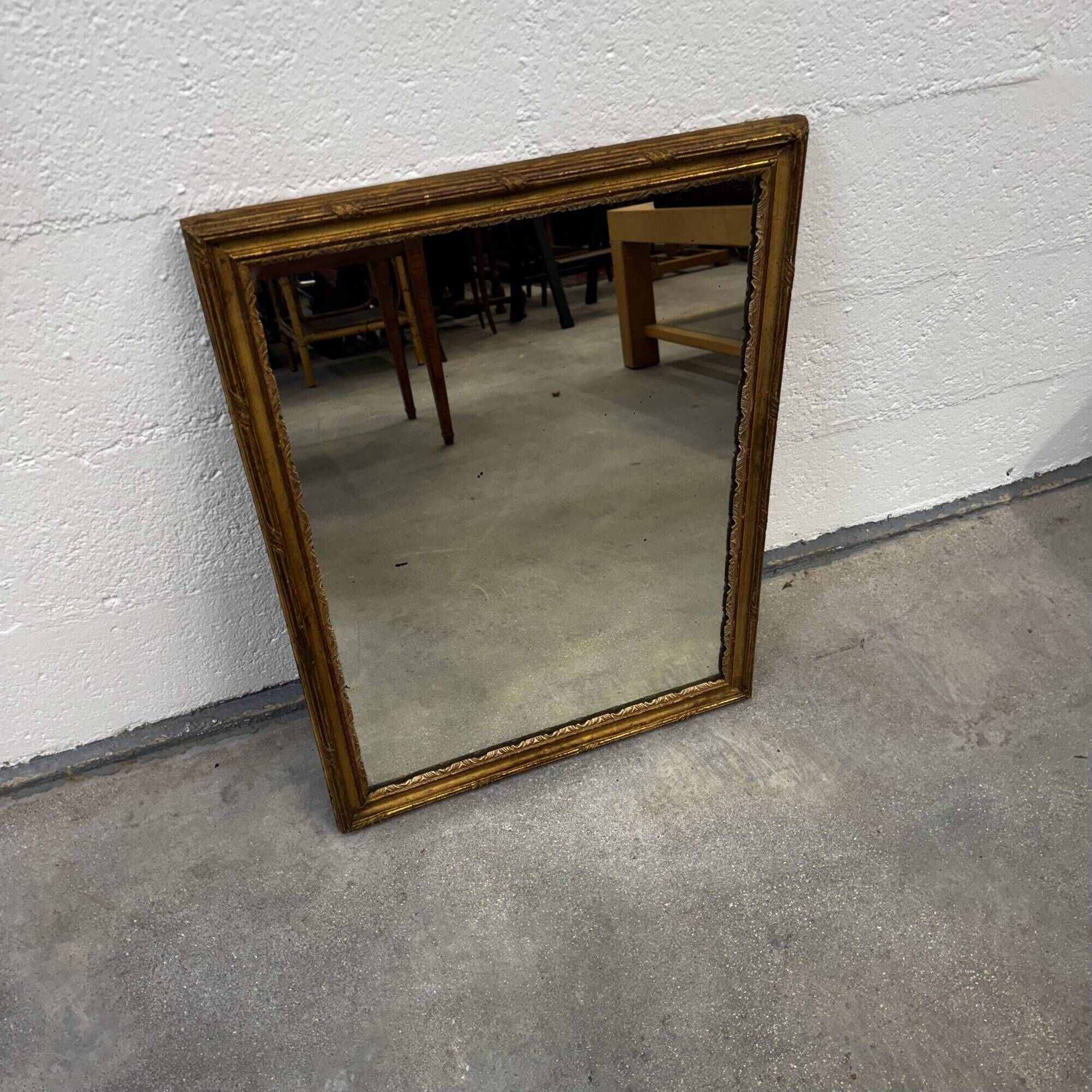 Superb antique mirror with a gilded frame – Maison Lebrun Paris (since 1847)