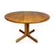 Antique round Scandinavian dining table from the 70s with 1 solid wood extension