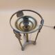 Art Deco lamp in bronze, brass, and Clichy glass globe, tripod.