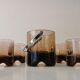 Vintage whisky service in 70s blown glass