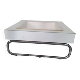 Vintage plant pot with metal base