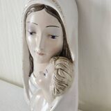 Vintage Italian wall ceramic Virgin and Child