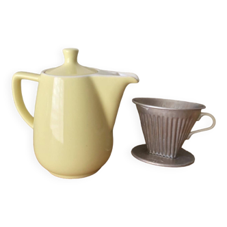 Melitta pastel yellow vintage manual coffee maker