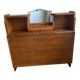 Wooden console table / vintage folding desk with mirror and small drawer
