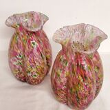 Par de jarrones de cristal de Murano. Italie, années 1940.