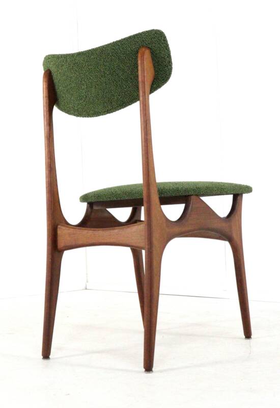 Set of 4 dining chairs 'Cindy' - new upholstery - mid century modern - teak