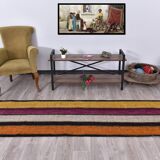 2x8 Purple Orange Kilim Runner Rug 71x24Cm