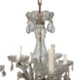 Murano style chandelier with six arms of light and nine lamps