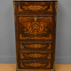 Secretary with a drop-leaf in precious marquetry wood in the Louis XV style.