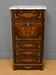 Secretary with a drop-leaf in precious marquetry wood in the Louis XV style.