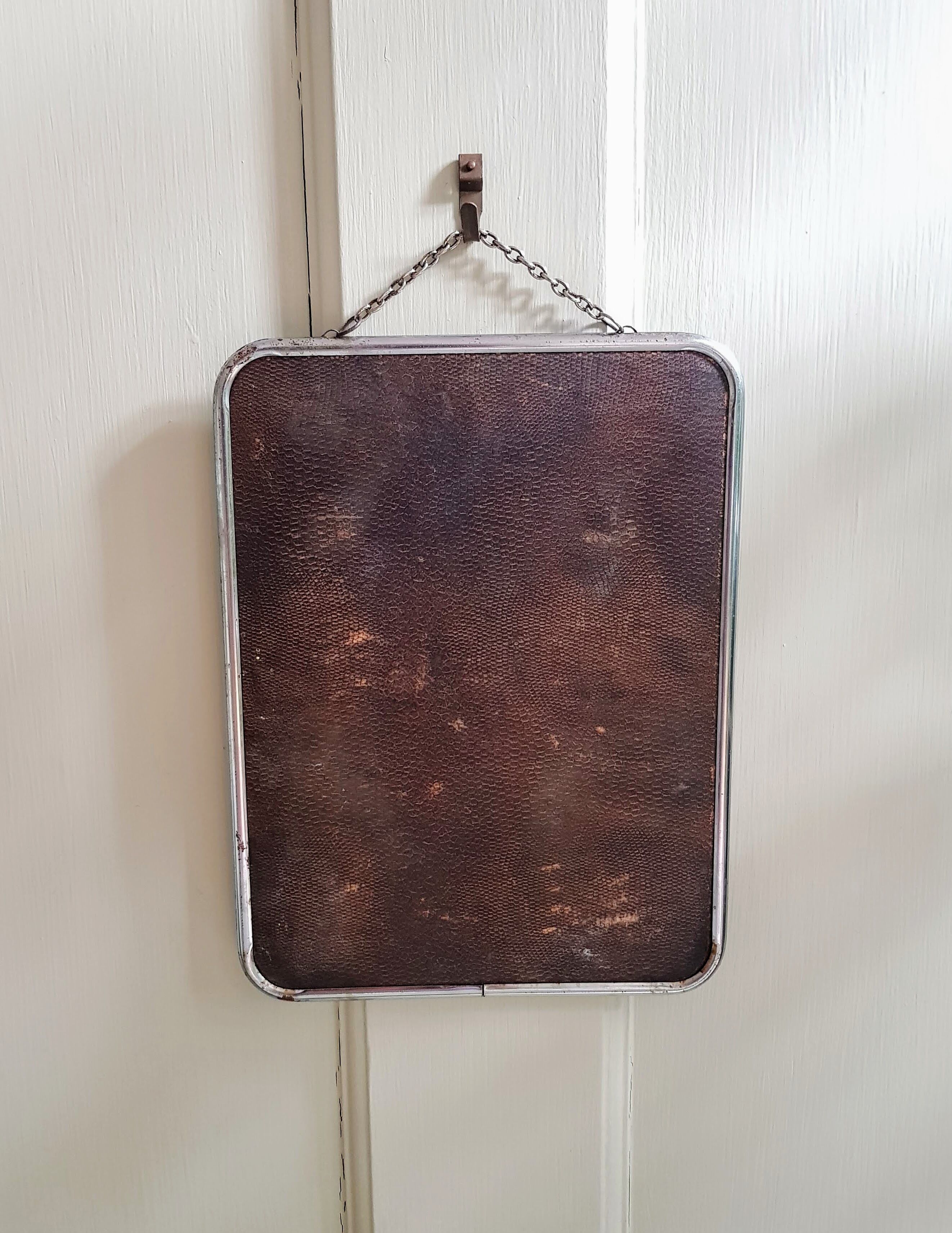 Vintage french barbershop mirror 19x24cm