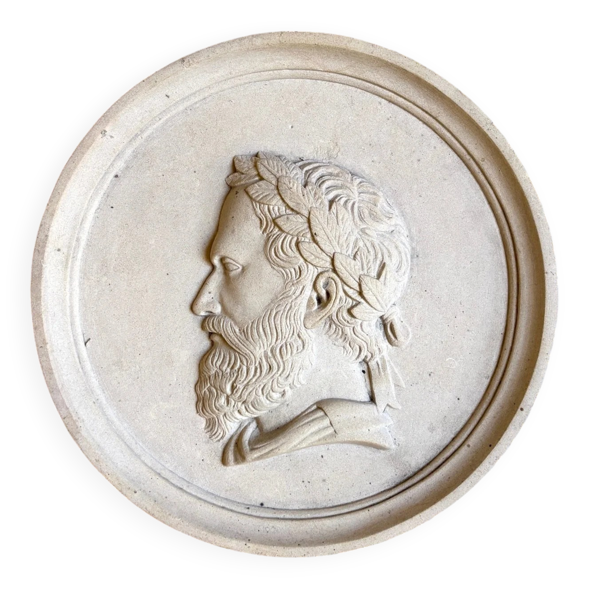 Wall medallion, antique-style plaster portrait