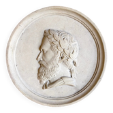 Wall medallion, antique-style plaster portrait