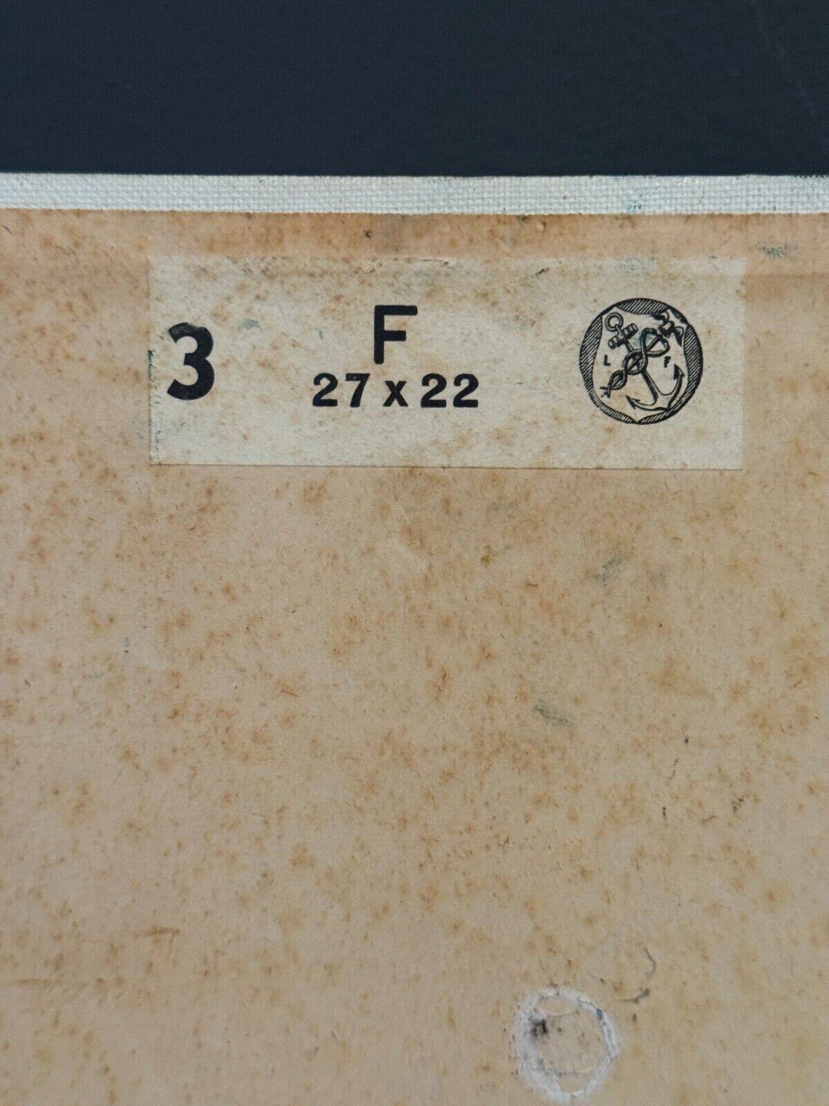 Oil on cardboard by Gérard Guéguéniat 1956 representing a village