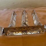 Set of 6 vintage crystal knife rests