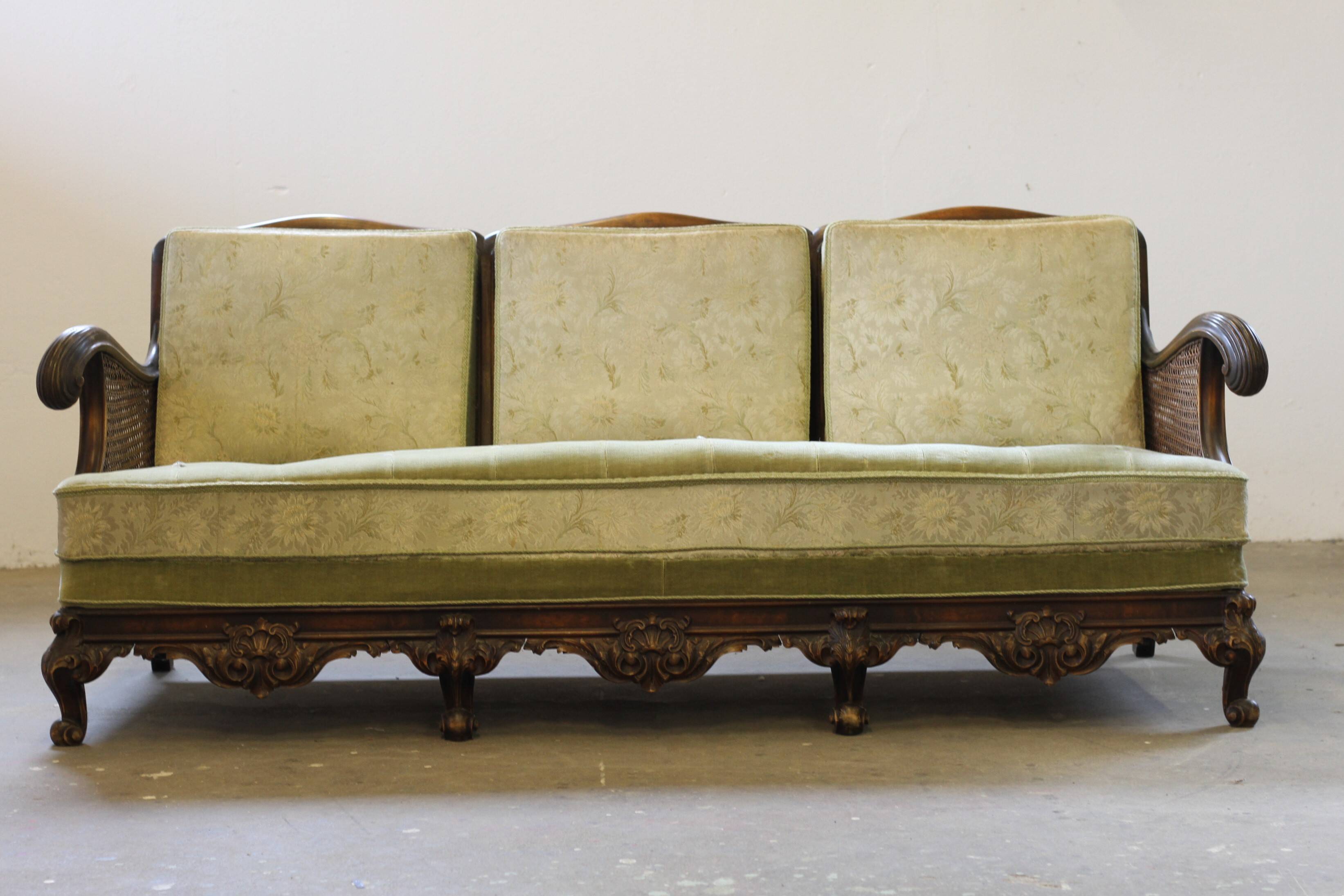 Bergere Sofa from 1900s, French Inspired, Danish Craftmanship