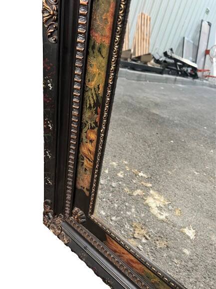 Mirror with painted wooden frame