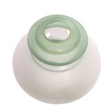 Globe en verre opaline pour luminaire suspension vert et blanc