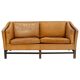 Two-seater caramel brown leather sofa The Moderns