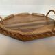 Petit plateau octogonal en bois et corde