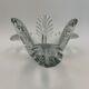 Trinket bowl in Vannes crystal, decoration of palm leaves - 1960s-1970s