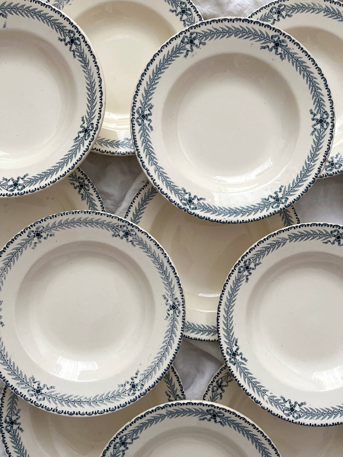 10 deep iron earthenware plates “Chinon” Choisy le Roi