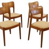 Set de 4 chaises Koefoed 'Skoven' teck vintage