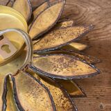 Applique murale fleur metal doré vintage