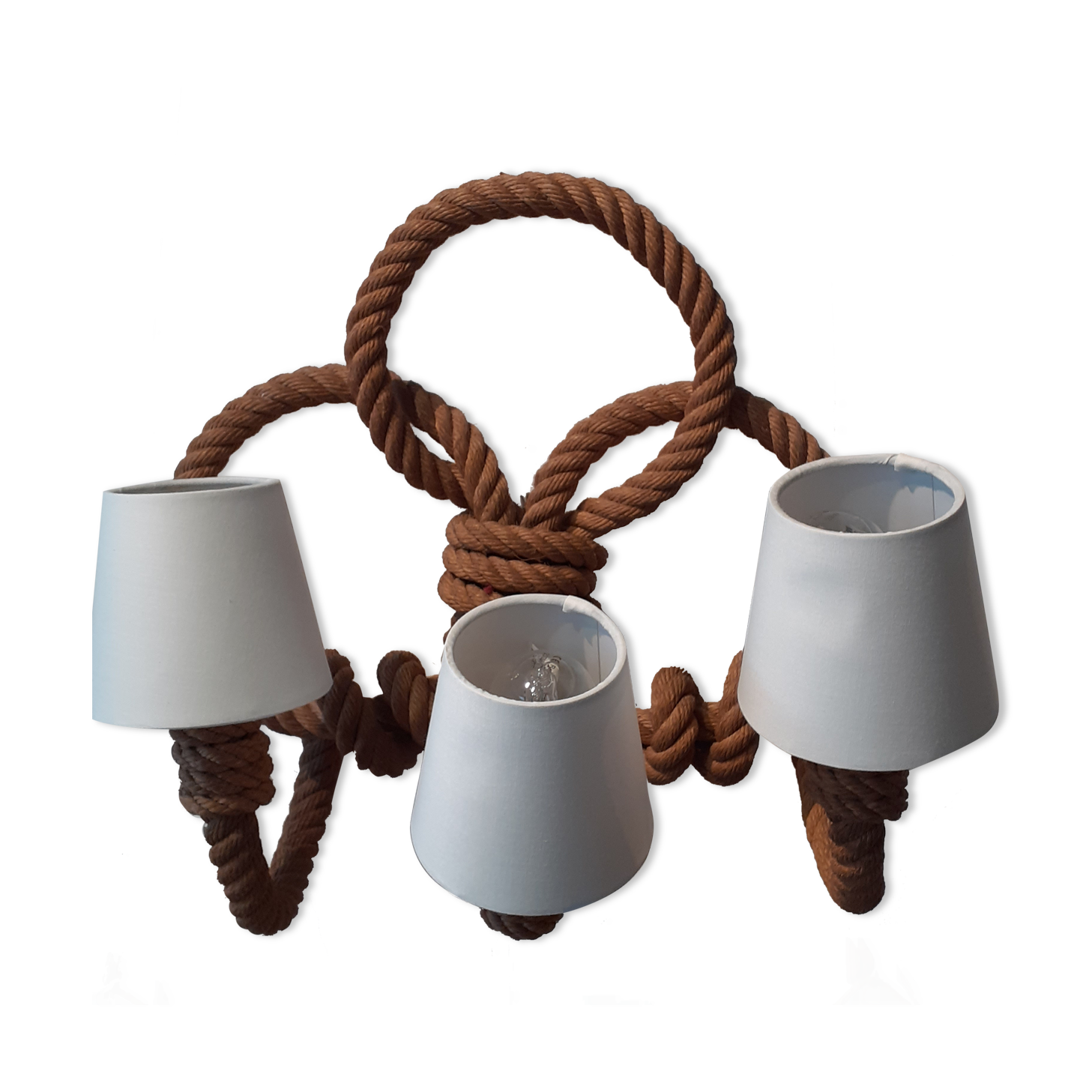 Large 3-light rope wall lamp