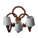 Large 3-light rope wall lamp