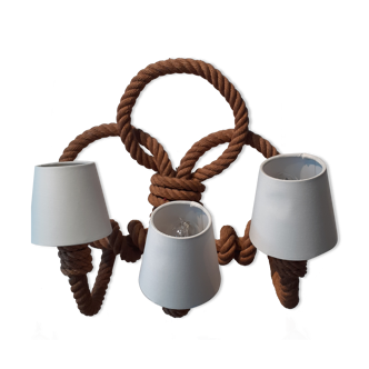 Large 3-light rope wall lamp
