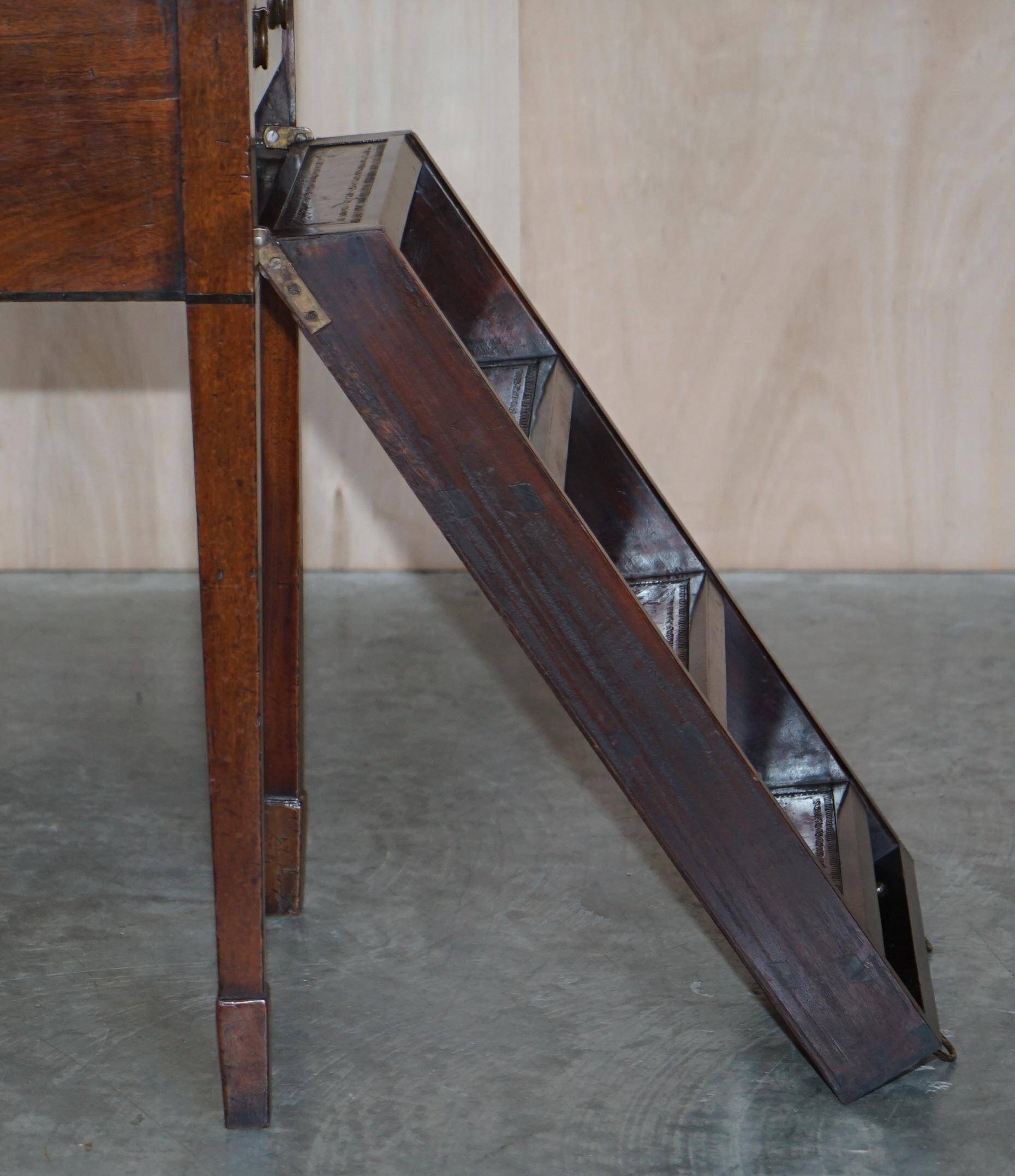 Regency Antique Metamorphic Stair Table with Leather