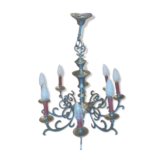 Lustre massif 8 branches style Louis XIII