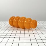 Vase en Verre Ondulé Orange, 1980