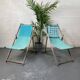 Lot de 2 chaises longues bleues