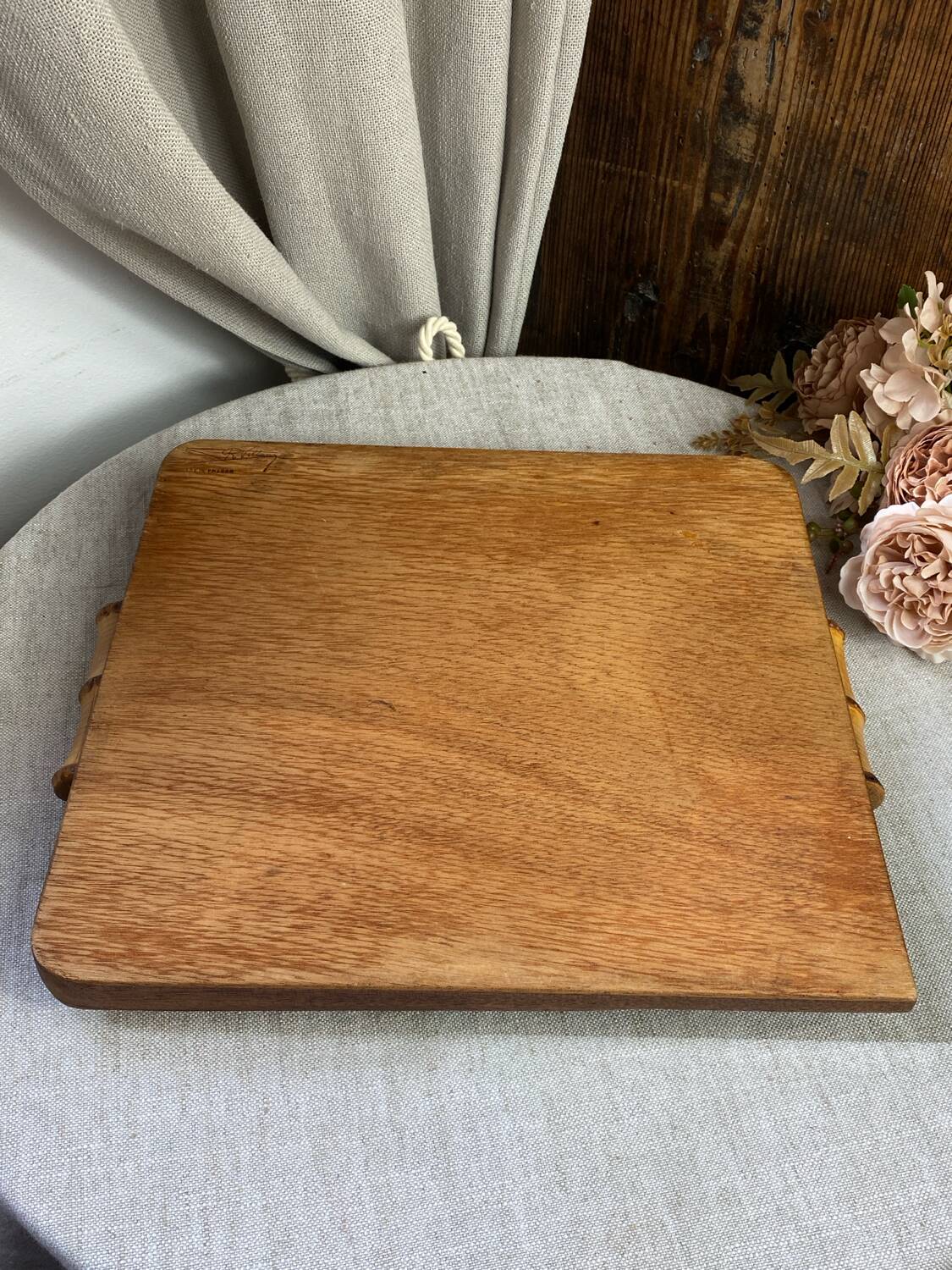 Wood and glass bamboo plateau