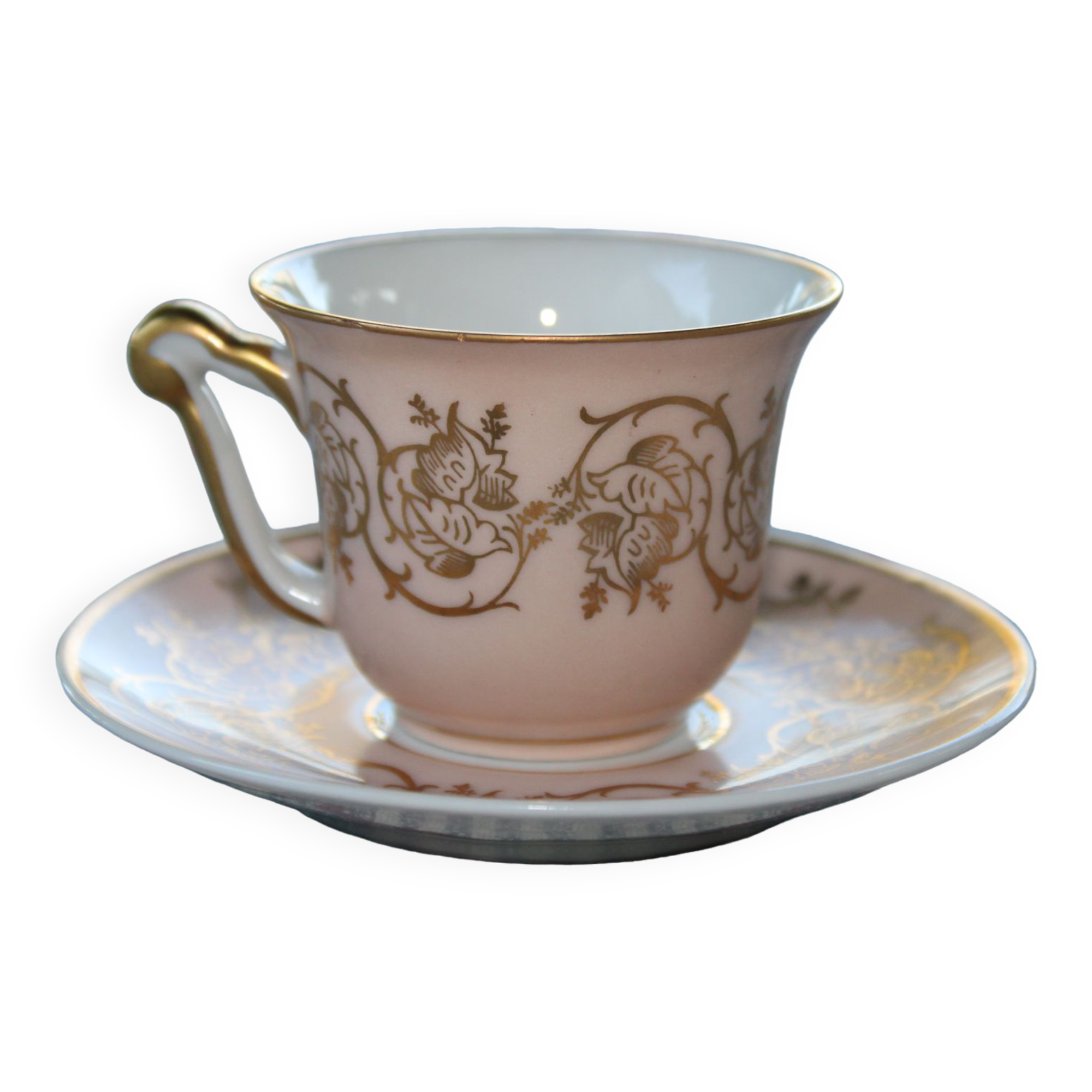 Coffee cup and saucer porcelain Raynaud